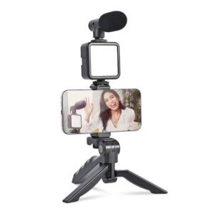 Kit de création vidéo avec trépied micro et led