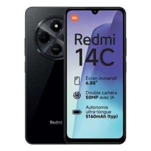 REDMI 14C 256GO 8GO BLACK 8/50 MPX-6.8 POUCES -DOUBLE SIM
