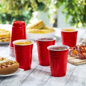 Lot de 50 gobelets rouge